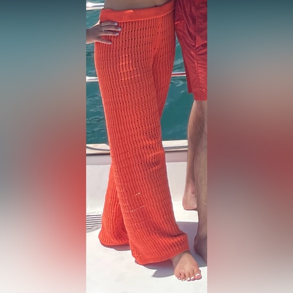 Zara Orange Knit Pants - Picture 6 of 6